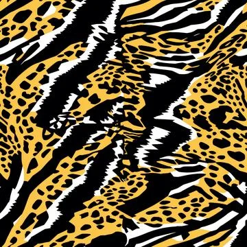 Leopard Skin Texture Pattern print,animal leather seamless design. Stock Illustration