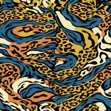 Leopard Skin Texture Pattern print,animal leather seamless design. Stock Illustration