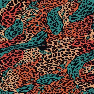 Leopard Skin Texture Pattern print,animal leather seamless design. Stock Illustration