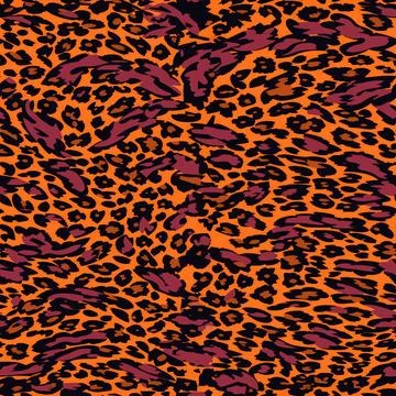 Leopard Skin Texture Pattern print,animal leather seamless design. Stock Illustration