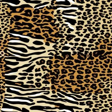 Leopard Skin Texture Pattern print,animal leather seamless design. Stock Illustration