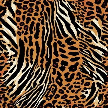 Leopard Skin Texture Pattern print,animal leather seamless design. Stock Illustration