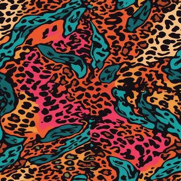 Leopard Skin Texture Pattern print,animal leather seamless design. Stock Illustration