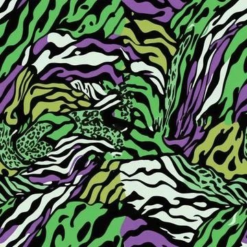 Leopard Skin Texture Pattern print,animal leather seamless design. Stock Illustration