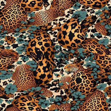 Leopard Skin Texture Pattern print,animal leather seamless design. Stock Illustration