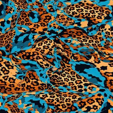 Leopard Skin Texture Pattern print,animal leather seamless design. Stock Illustration