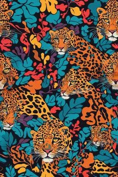 Leopard Skin Texture Pattern print,animal leather seamless design. Stock Illustration