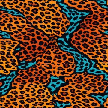 Leopard Skin Texture Pattern print,animal leather seamless design. Stock Illustration