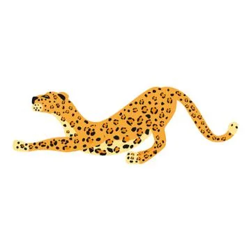 Leopard smack cute trend style, animal predator mammal, jungle. Vector 스톡 일러스트