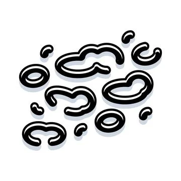 Leopard spot pattern texture with black outline Stock Illustration