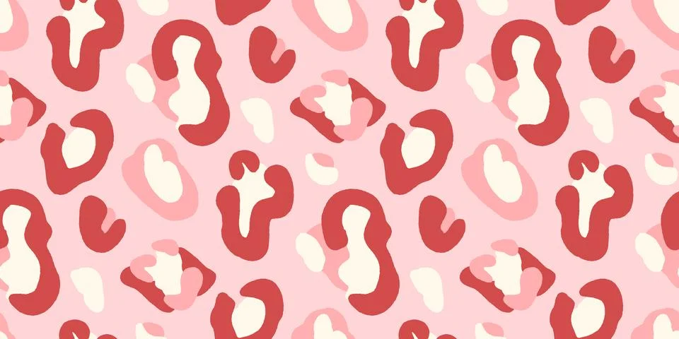 Leopard spot seamless coquette pattern in pink monochrome print. Bold spot and 库存插图