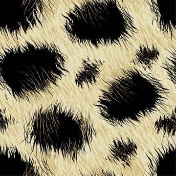 Leopard spots fur in a seamless pattern Stock Illustration