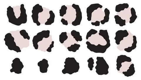 Leopard stains collection. Set of wild big cat spots Stock Illustration