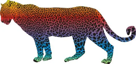 Leopard - vector abstract rainbow Illustrazione stock