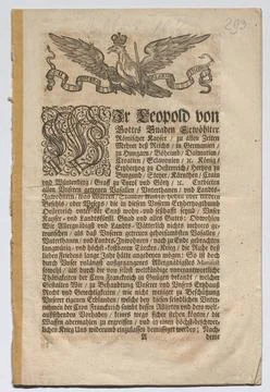 Leopold s wealth tax decrease from 1703. Julius Friedrich Graf Bucelleni (... 库存照片