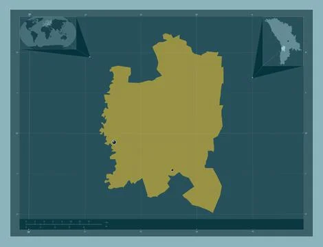 Leova, Moldova. Solid color shape. Locations of major cities of the region 스톡 일러스트