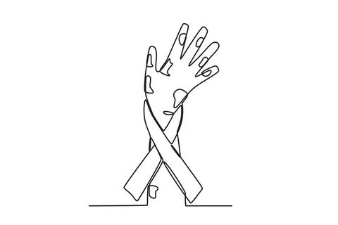 A leper's hand wrapped in ribbon Stock Illustration