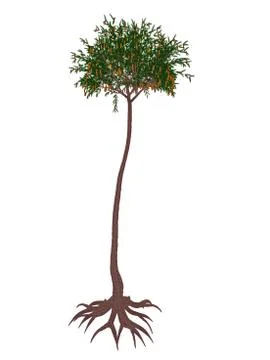Lepidodendron aculeatum prehistoric tree - 3D render Illustrazione stock