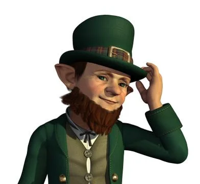 Leprechaun About to Tip His Hat Stock Illustration