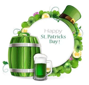 Leprechaun Beer barrel Stock Illustration