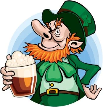 Leprechaun with beer 스톡 일러스트