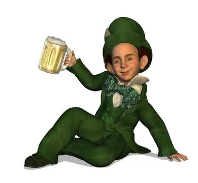 Leprechaun with Beer Stock Illustration