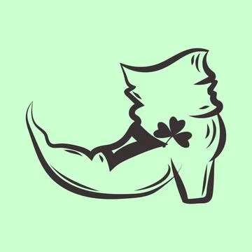 Leprechaun Boot with Clover leaf icon for St Patrick Day festival celebration Stock Illustration