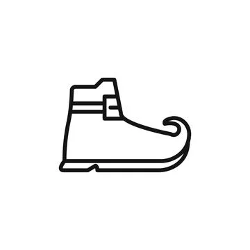 Leprechaun boot logo sign vector outline Stock Illustration
