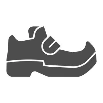 Leprechaun boots solid icon. Shoes with tapered socks symbol, glyph style Stock-Illustration