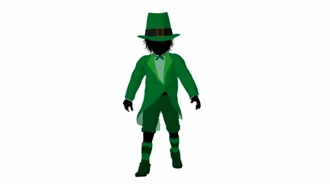 Leprechaun boy walking Stock Footage 1103404