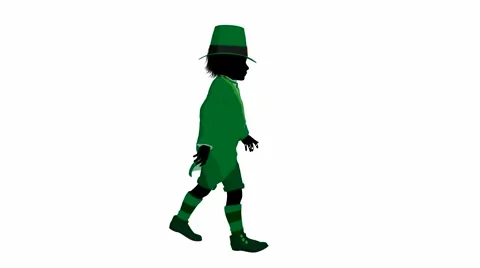 Leprechaun boy walking Stock Footage 1103405