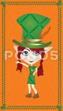 Leprechaun card Stock Illustration