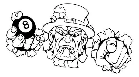 Leprechaun Celtic Irish Billiards Pool Ball Mascot Stock Illustration