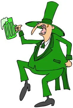 Leprechaun dance Stock Illustration