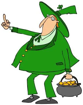 Leprechaun flipping the bird Stock Illustration