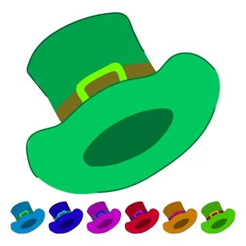 Leprechaun green hat patrick vector cartoon graphic Stock Illustration