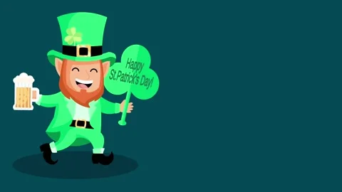 Leprechaun greeting for st patricks day Stock Footage 320821376