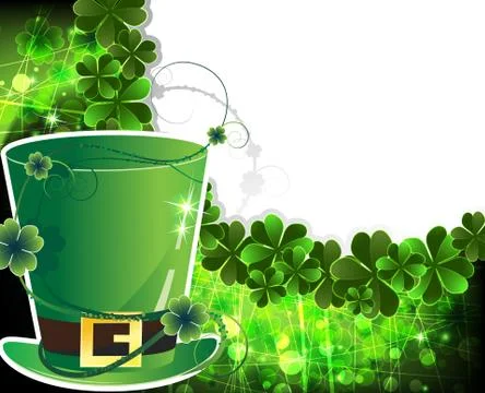 Leprechaun hat with abstract clover Stock Illustration