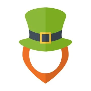 Leprechaun hat and dginger beard and empty face Stock Illustration