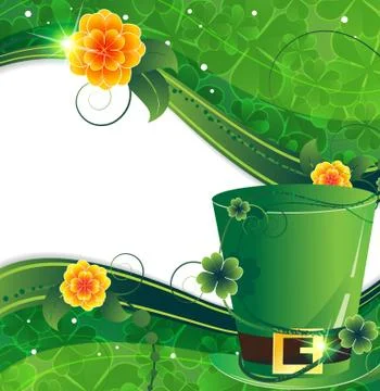 Leprechaun hat with flowers Stock Illustration
