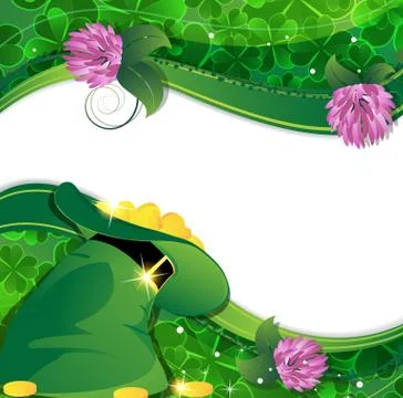 Leprechaun hat with gold Stock Illustration