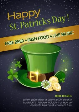 Leprechaun hat with gold Stock Illustration
