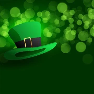 Leprechaun hat on green background Stock Illustration