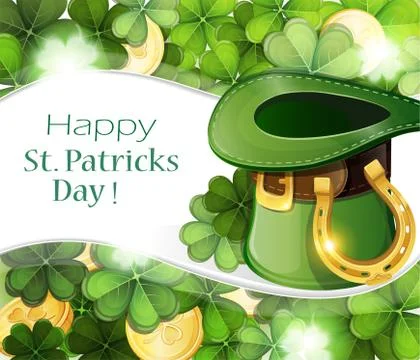 Leprechaun hat with horseshoe Stock Illustration