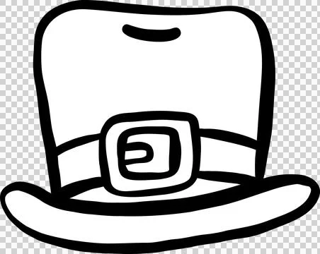 Leprechaun Hat St Patrick Day Outline Cartoon Hand Drawn Stock Illustration