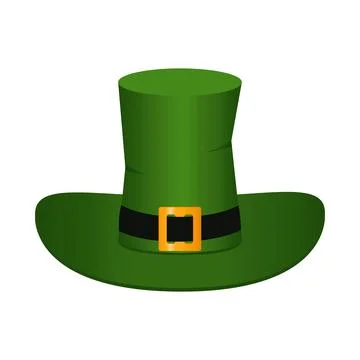 Leprechaun hat on a white background. Design for St. Patrick's Day. Stock Illustration