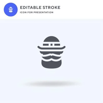 Leprechaun icon vector, filled flat sign, solid pictogram isolated on white 库存插图