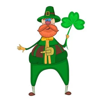 Leprechaun isolated on white background. Stock Illustration