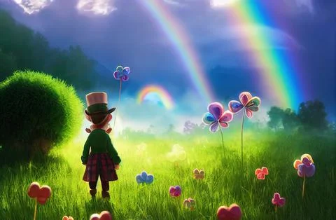 Leprechaun Landscape Stock Illustration