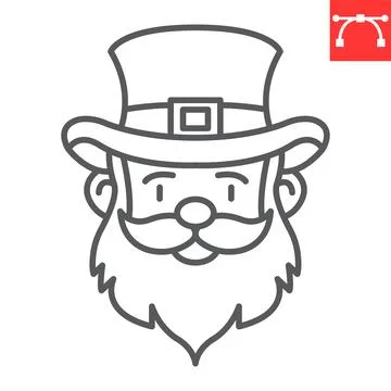 Leprechaun line icon Stock Illustration